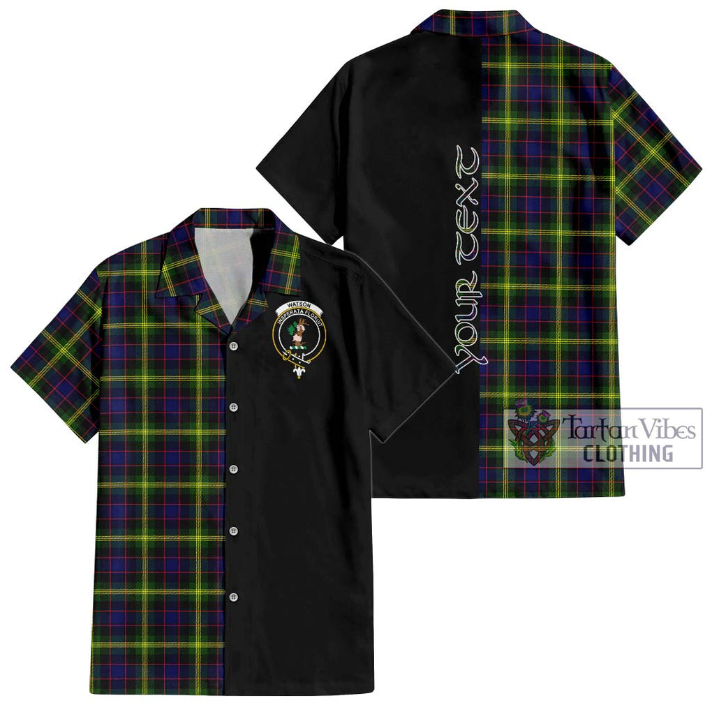 Watson Modern Tartan Short Sleeve Button Shirt with Family Crest and Half Of Me Style Kid - Tartanvibesclothing Shop