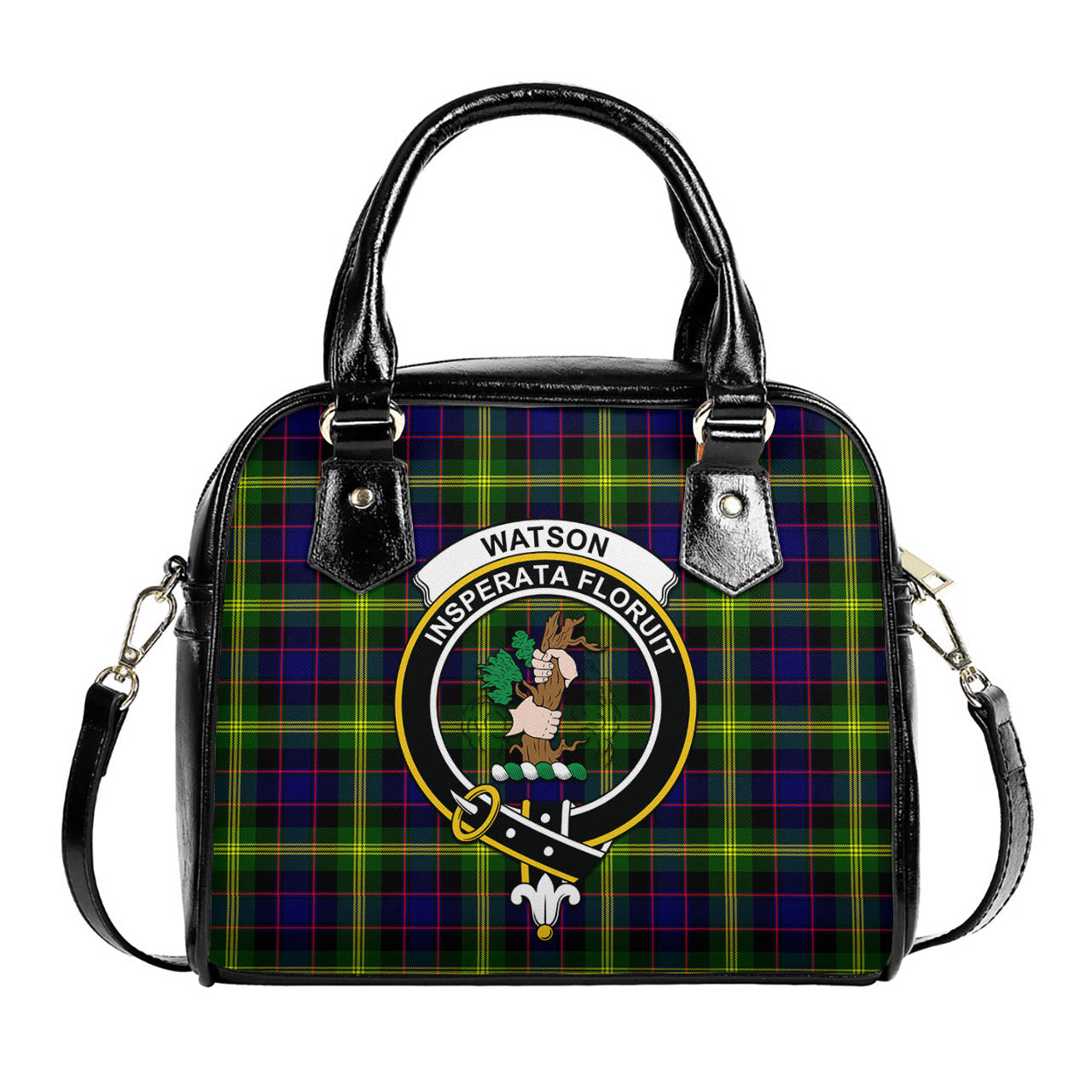 Watson Modern Tartan Shoulder Handbags with Family Crest One Size 6*25*22 cm - Tartanvibesclothing