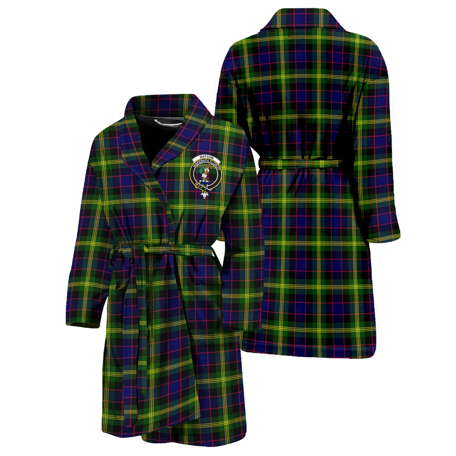 Watson Modern Tartan Bathrobe with Family Crest Unisex S - Tartan Vibes Clothing