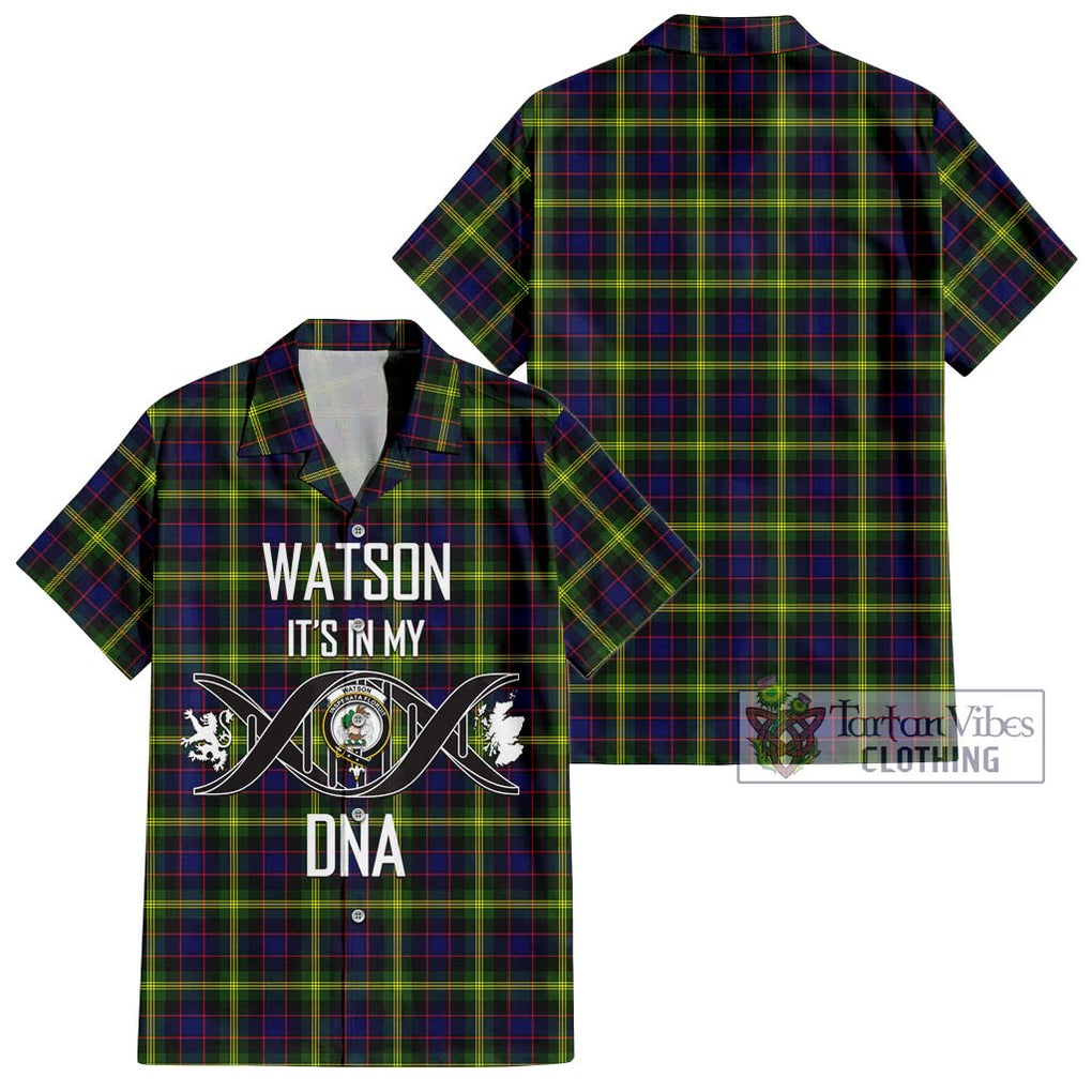 Watson Modern Tartan Short Sleeve Button Shirt with Family Crest DNA In Me Style Kid - Tartanvibesclothing Shop