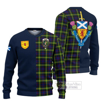 Watson Modern Tartan Ugly Sweater with Scottish Lion Royal Arm Half Style