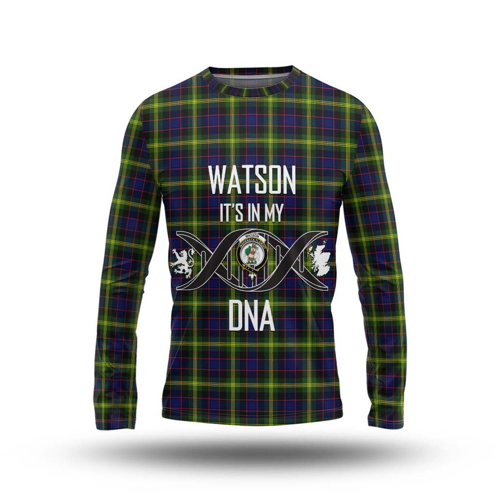 Watson Modern Tartan Long Sleeve T-Shirt with Family Crest DNA In Me Style Unisex - Tartanvibesclothing Shop