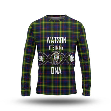 Watson Modern Tartan Long Sleeve T-Shirt with Family Crest DNA In Me Style