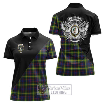 Watson Modern Tartan Women's Polo Shirt with Family Crest and Military Logo Style