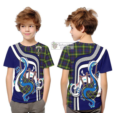 Watson Modern Tartan Kid T-Shirt with Epic Bagpipe Style