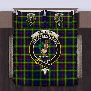 Watson Modern Tartan Quilt Bed Set with Family Crest