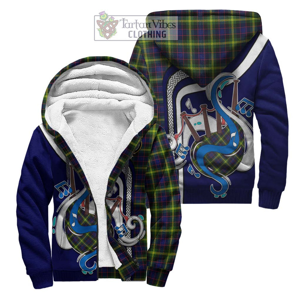 Watson Modern Tartan Sherpa Hoodie with Epic Bagpipe Style Unisex S - Tartanvibesclothing Shop