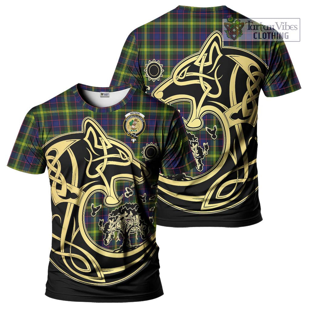 Watson Modern Tartan T-Shirt with Family Crest Celtic Wolf Style Kid's Shirt - Tartan Vibes Clothing