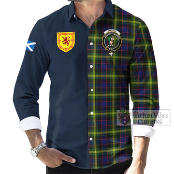 Watson Modern Tartan Long Sleeve Button Shirt Alba with Scottish Lion Royal Arm Half Style