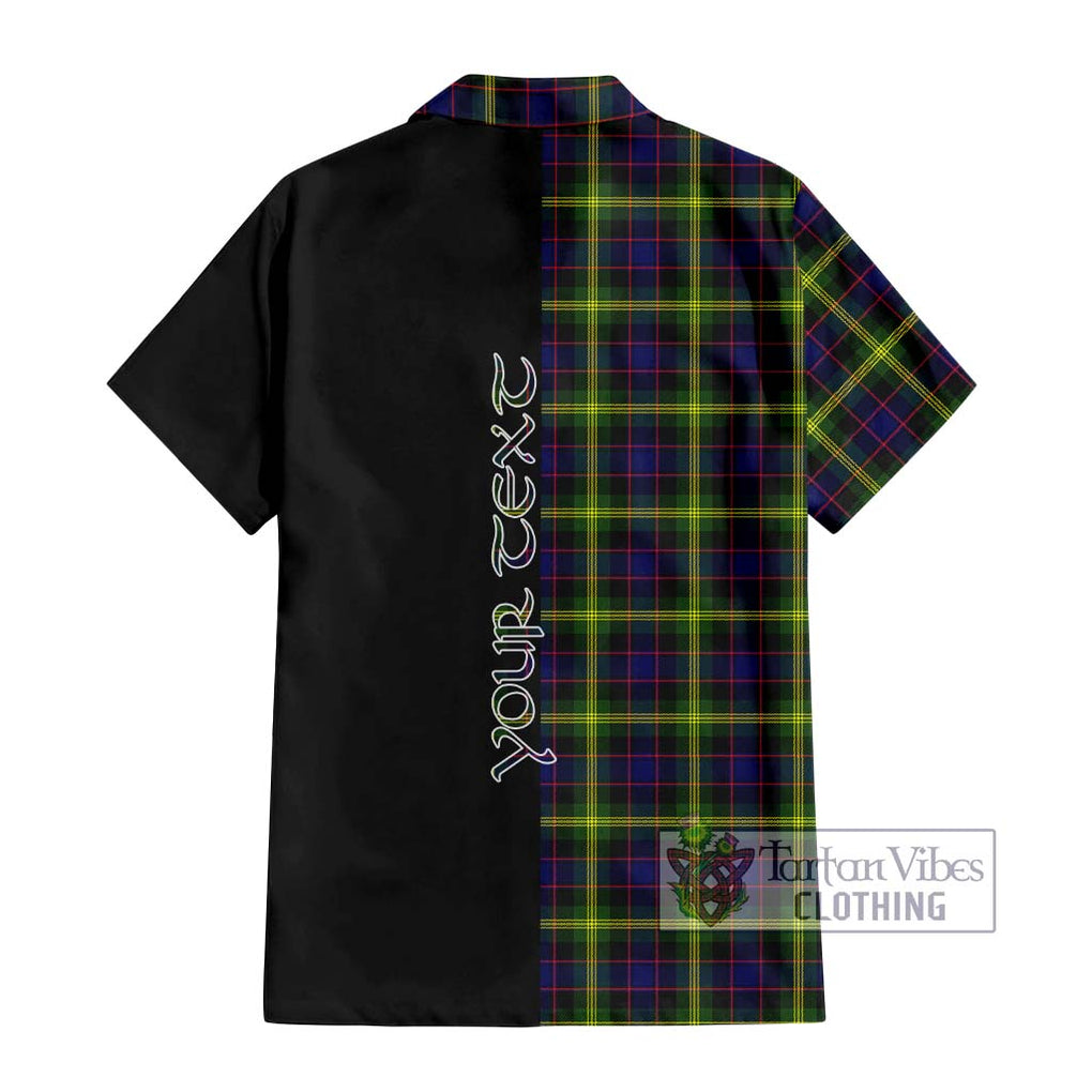 Watson Modern Tartan Short Sleeve Button Shirt with Family Crest and Half Of Me Style - Tartanvibesclothing Shop