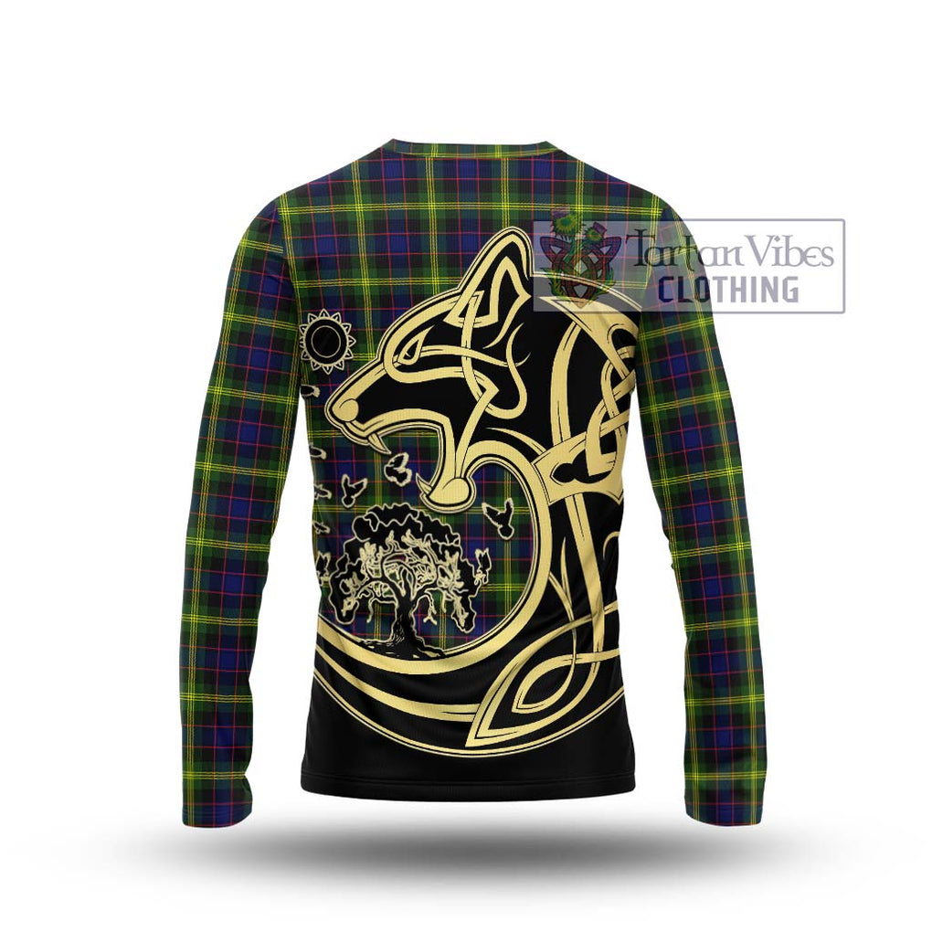 Watson Modern Tartan Long Sleeve T-Shirt with Family Crest Celtic Wolf Style - Tartan Vibes Clothing