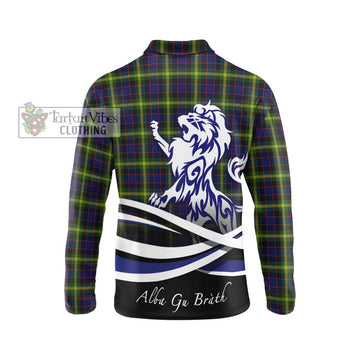 Watson Modern Tartan Long Sleeve Polo Shirt with Alba Gu Brath Regal Lion Emblem