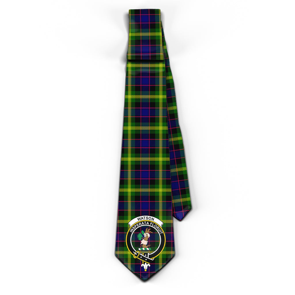 Watson Modern Tartan Classic Necktie with Family Crest - Tartan Vibes Clothing