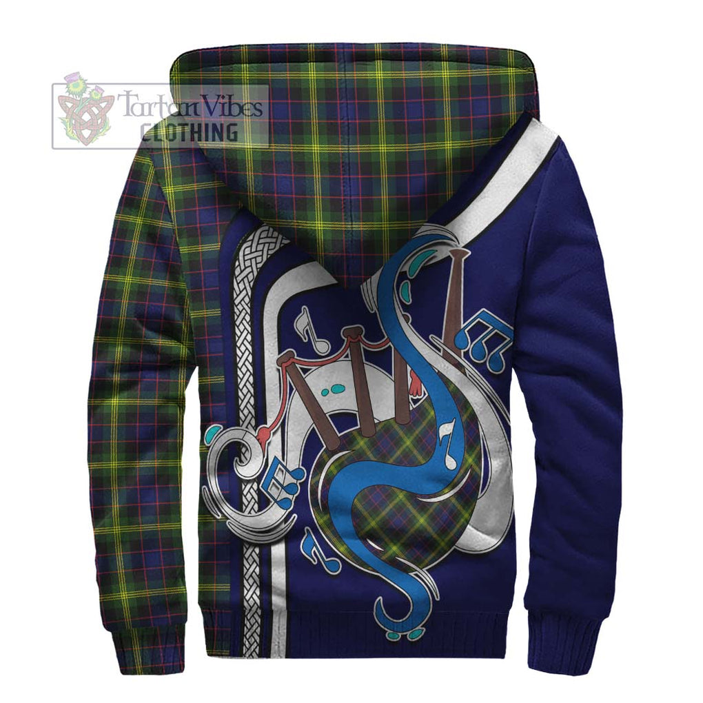 Watson Modern Tartan Sherpa Hoodie with Epic Bagpipe Style - Tartanvibesclothing Shop