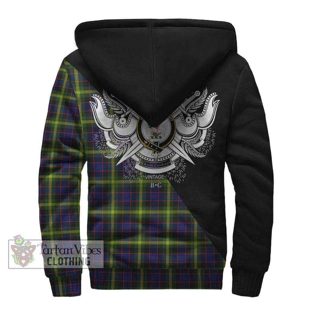 Watson Modern Tartan Sherpa Hoodie with Family Crest and Military Logo Style - Tartanvibesclothing Shop