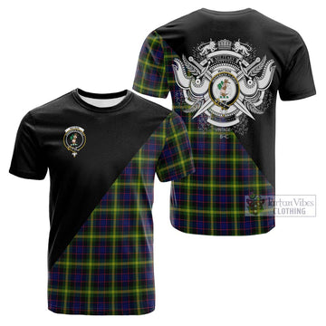 Watson Modern Tartan Cotton T-shirt with Family Crest and Military Logo Style