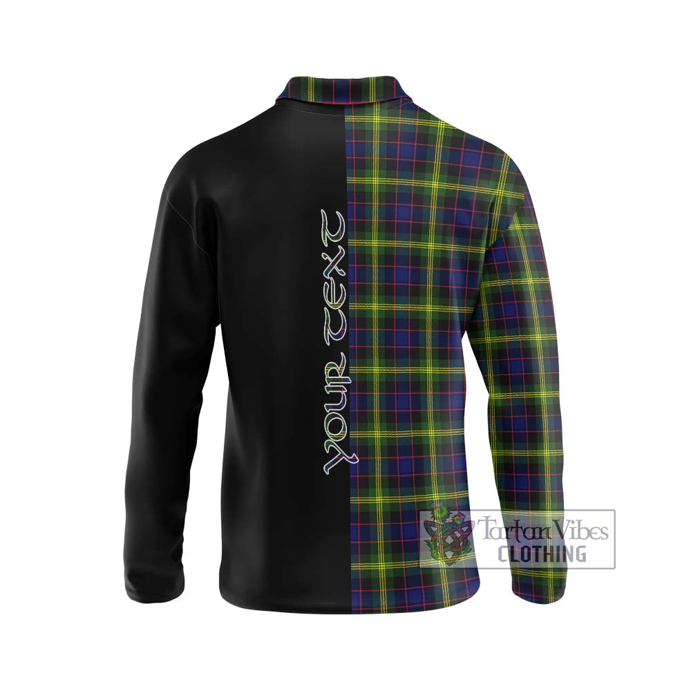 Watson Modern Tartan Long Sleeve Polo Shirt with Family Crest and Half Of Me Style - Tartanvibesclothing Shop