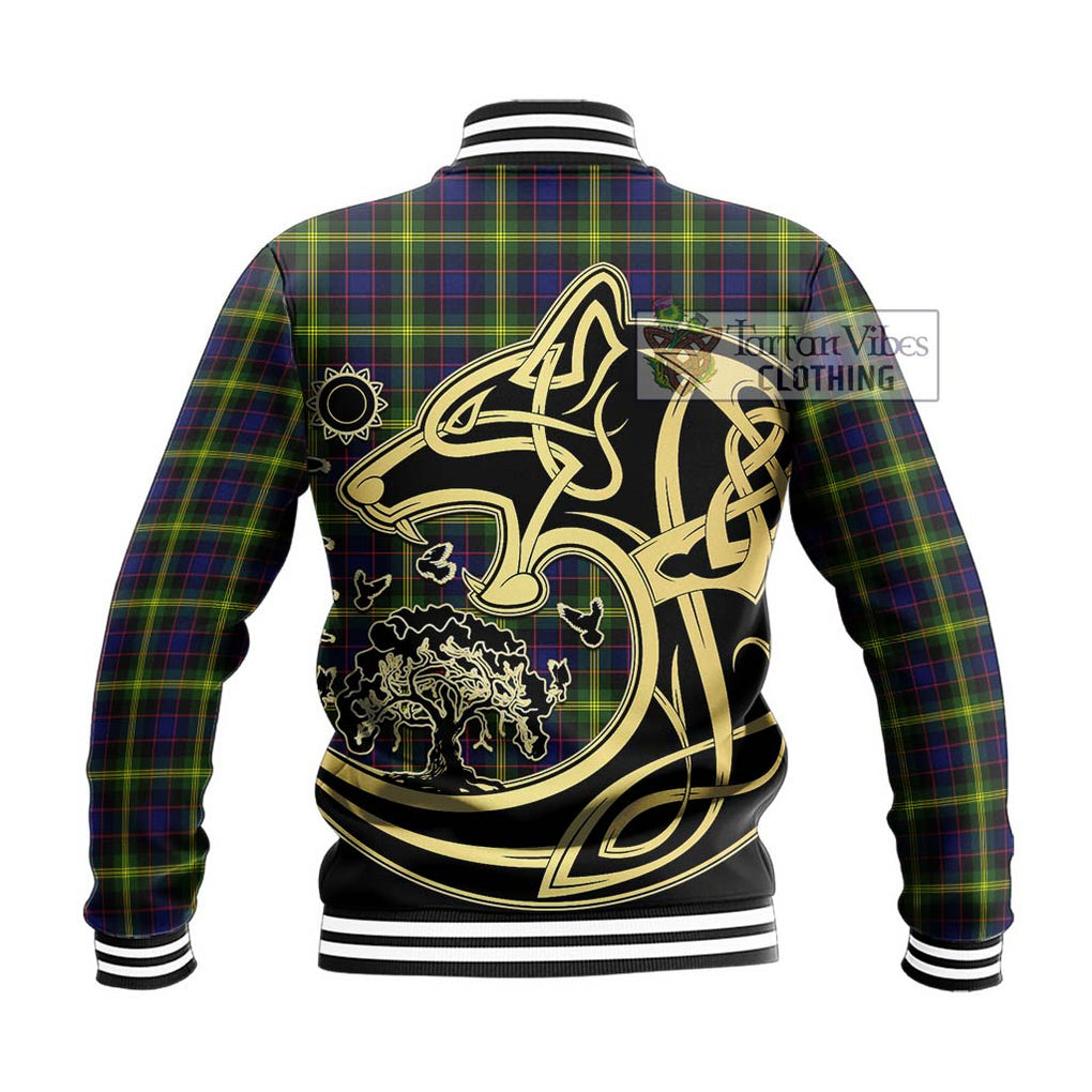 Watson Modern Tartan Baseball Jacket with Family Crest Celtic Wolf Style - Tartan Vibes Clothing