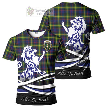 Watson Modern Tartan Cotton T-shirt with Alba Gu Brath Regal Lion Emblem