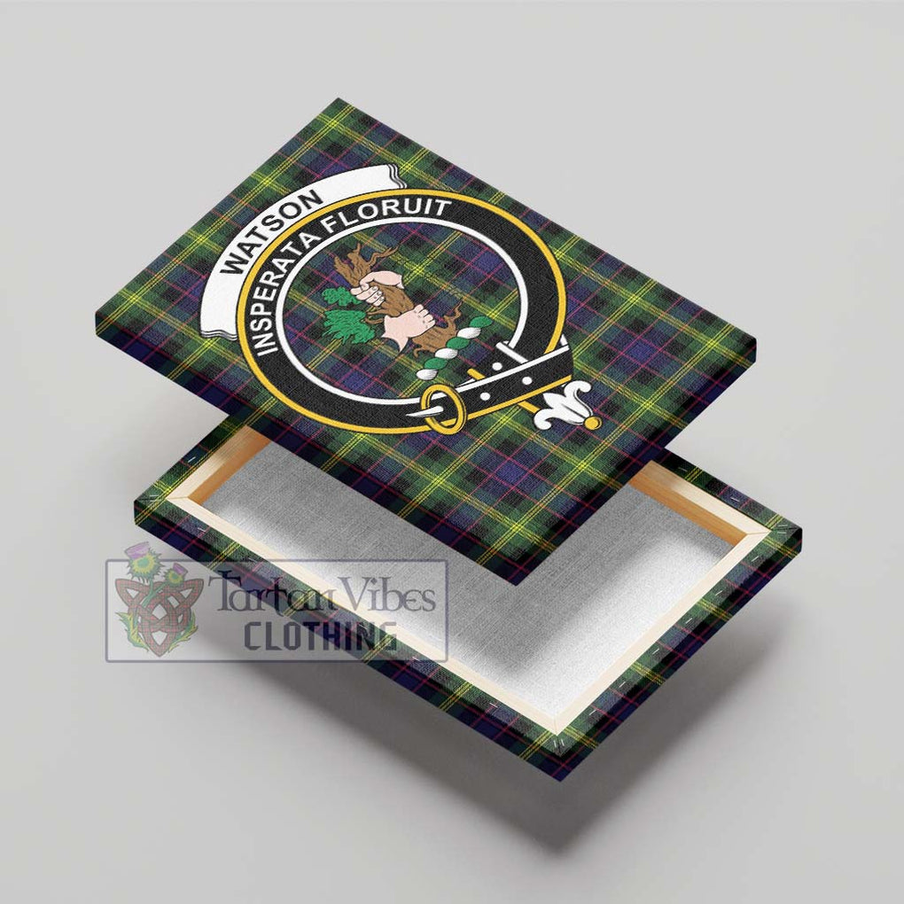 Watson Modern Tartan Canvas Print Wall Art with Family Crest - Tartan Vibes Clothing