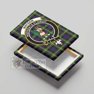 Watson Modern Tartan Canvas Print Wall Art with Family Crest