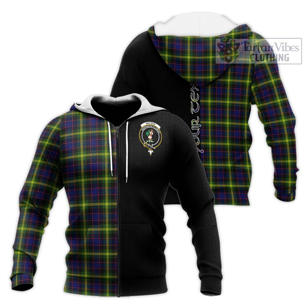 Watson Modern Tartan Knitted Hoodie with Family Crest and Half Of Me Style Unisex Knitted Zip Hoodie - Tartanvibesclothing Shop