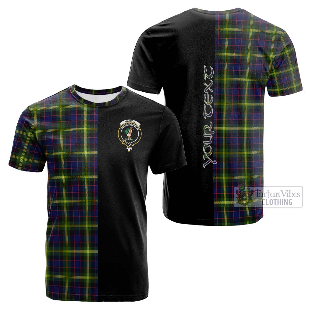 Tartan Vibes Clothing Watson Modern Tartan Cotton T-shirt with Family Crest and Half Of Me Style