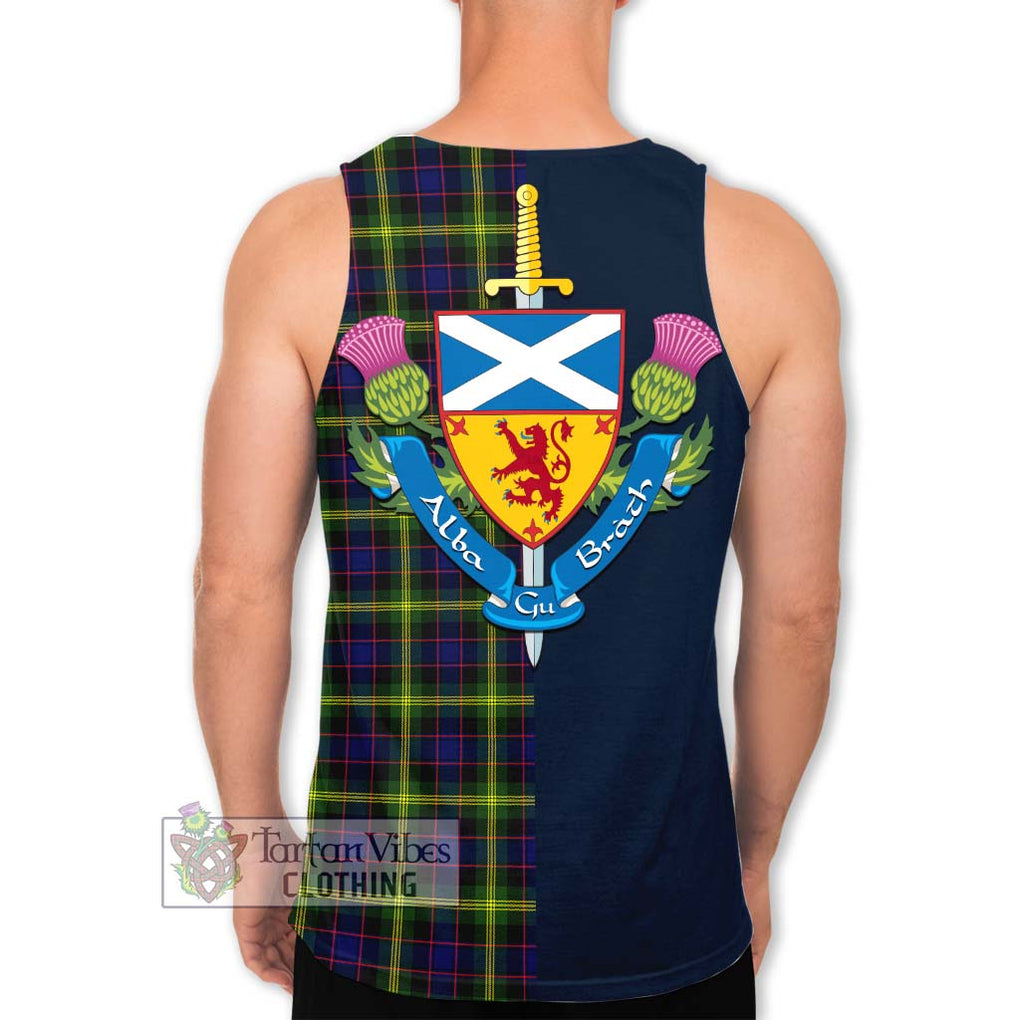 Tartan Vibes Clothing Watson Modern Tartan Men's Tank Top with Scottish Lion Royal Arm Half Style