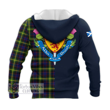 Watson Modern Tartan Knitted Hoodie Alba with Scottish Lion Royal Arm Half Style