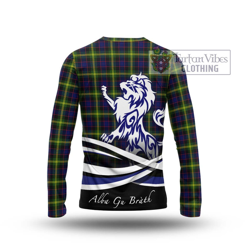 Watson Modern Tartan Long Sleeve T-Shirt with Alba Gu Brath Regal Lion Emblem - Tartanvibesclothing Shop