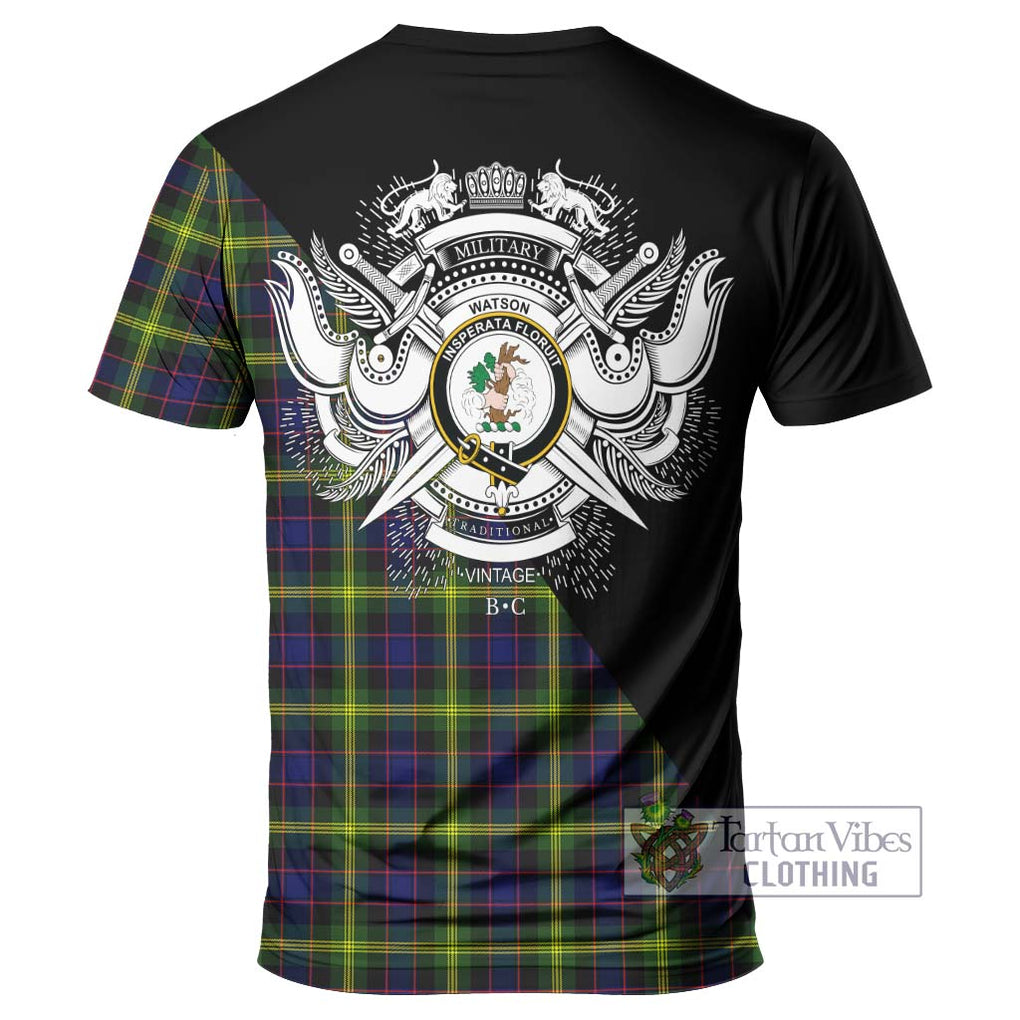 Watson Modern Tartan T-Shirt with Family Crest and Military Logo Style - Tartanvibesclothing Shop