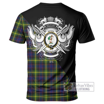 Watson Modern Tartan T-Shirt with Family Crest and Military Logo Style