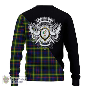 Watson Modern Tartan Ugly Sweater with Family Crest and Military Logo Style