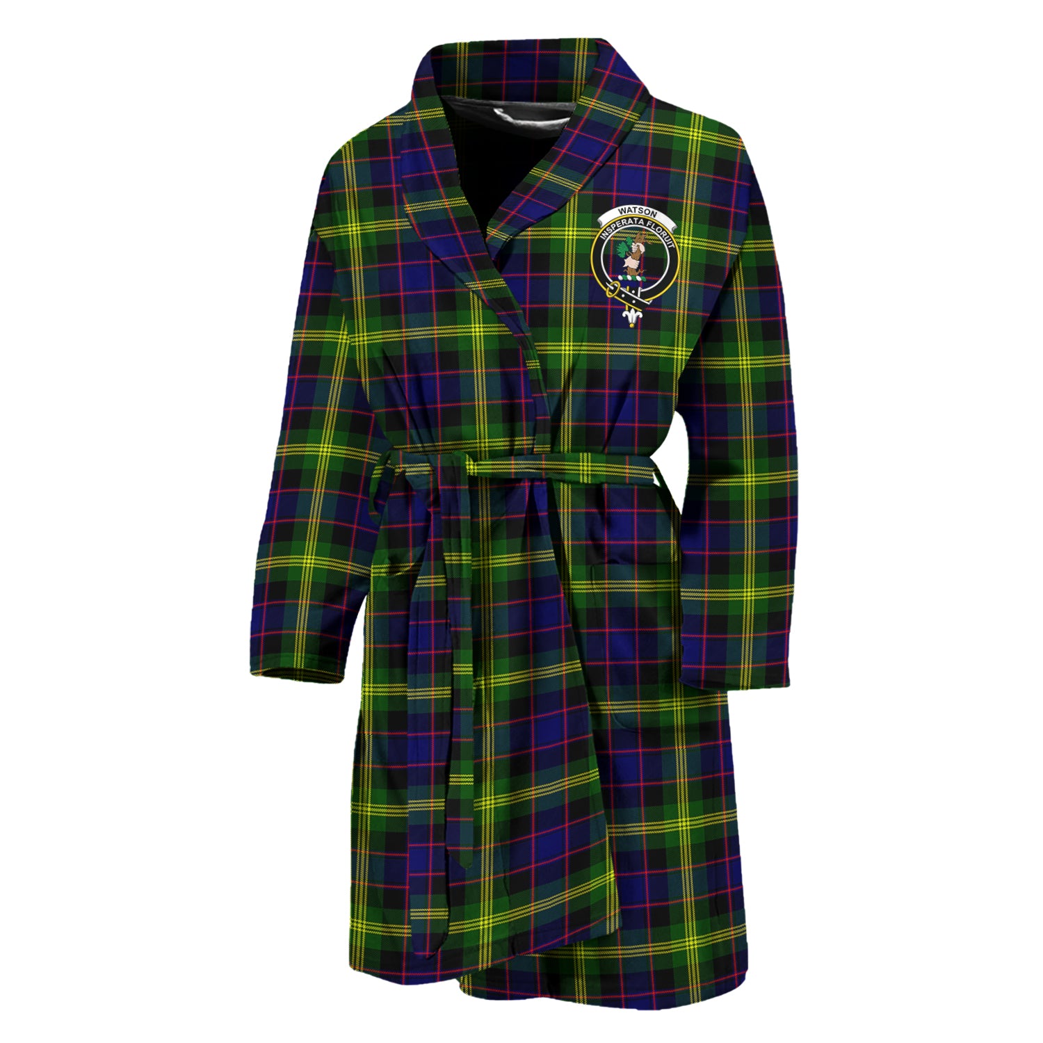 Watson Modern Tartan Bathrobe with Family Crest Unisex M - Tartan Vibes Clothing