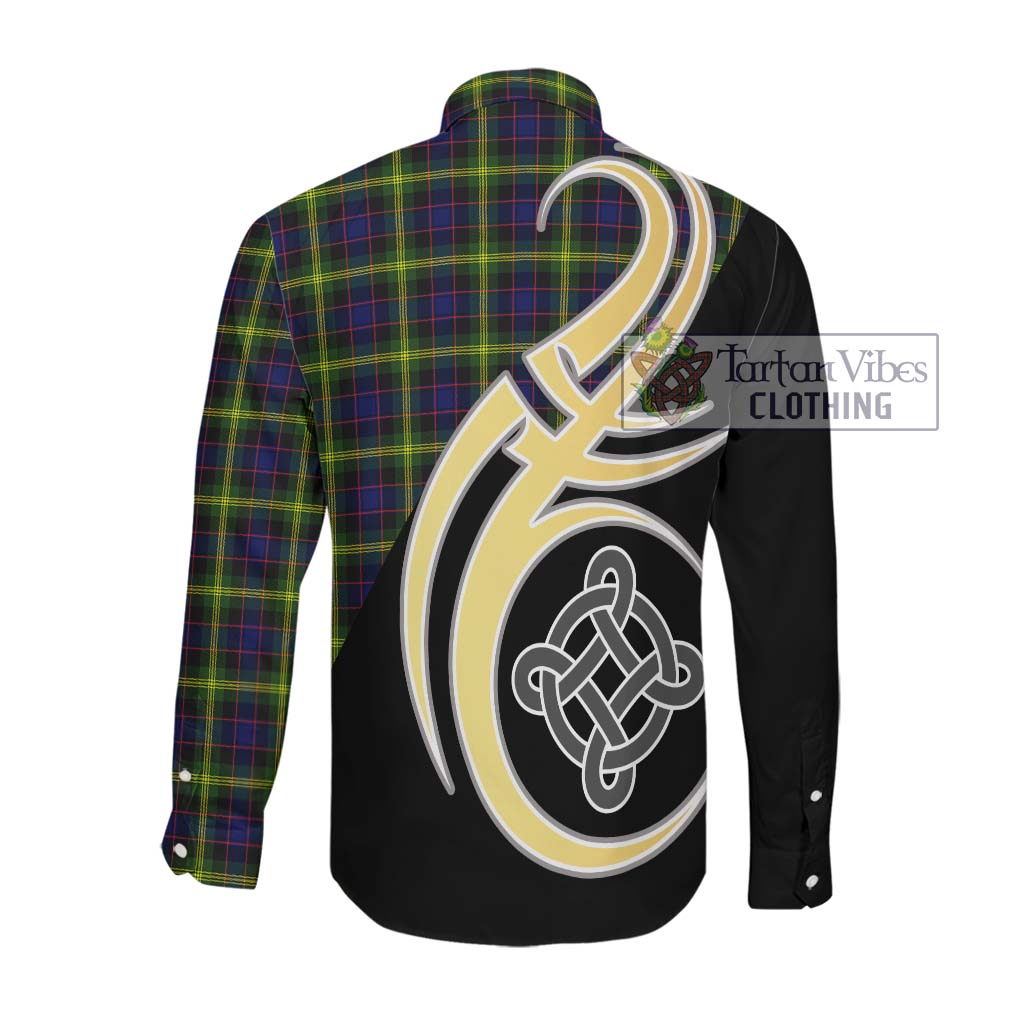 Watson Modern Tartan Long Sleeve Button Shirt with Family Crest and Celtic Symbol Style Men's Shirt - Tartan Vibes Clothing