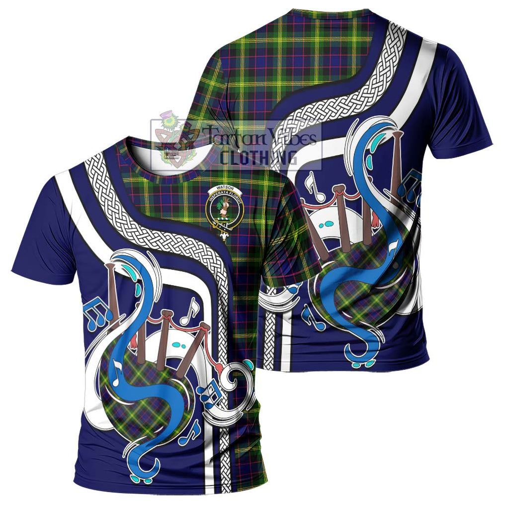 Watson Modern Tartan T-Shirt with Epic Bagpipe Style - Tartanvibesclothing Shop