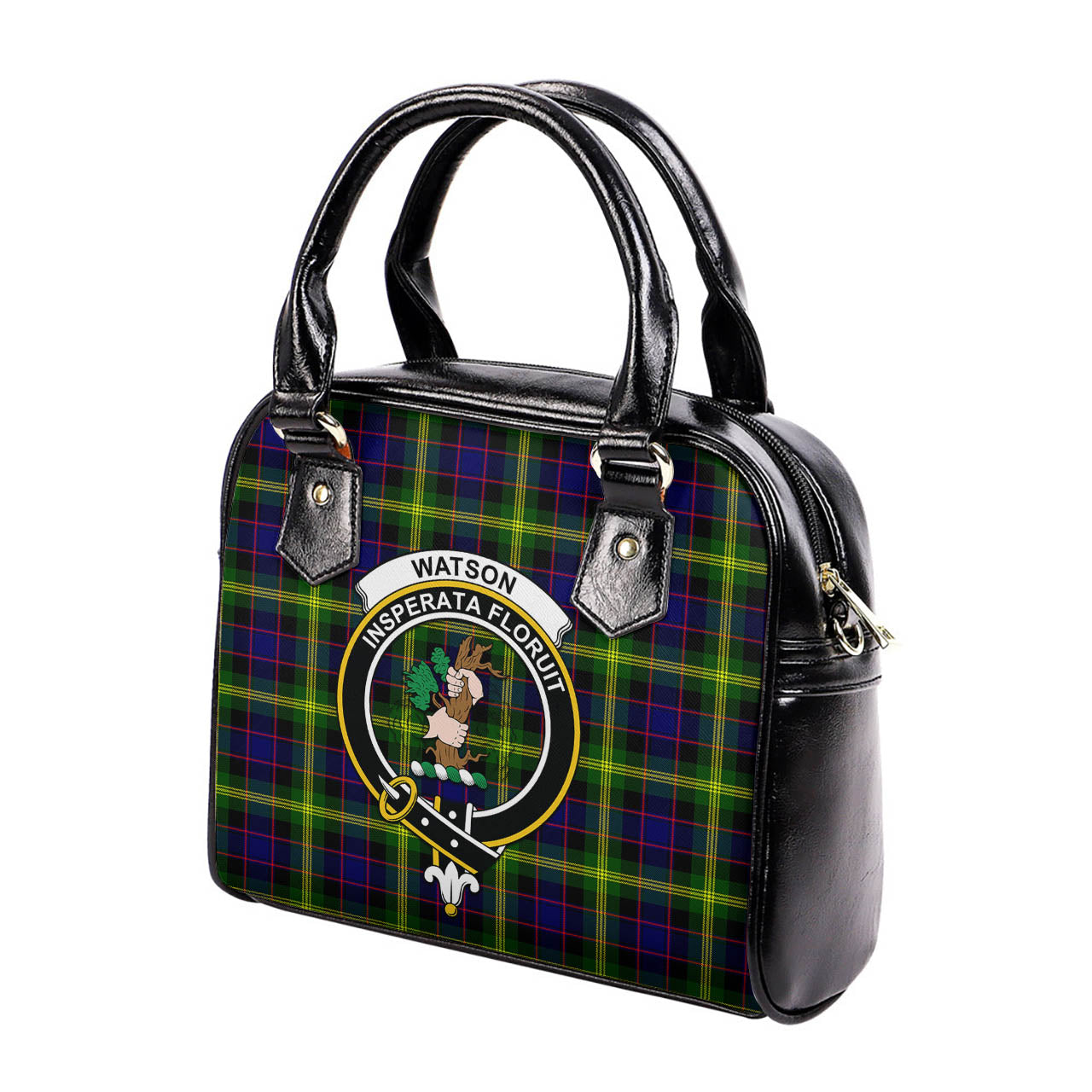 Watson Modern Tartan Shoulder Handbags with Family Crest - Tartanvibesclothing