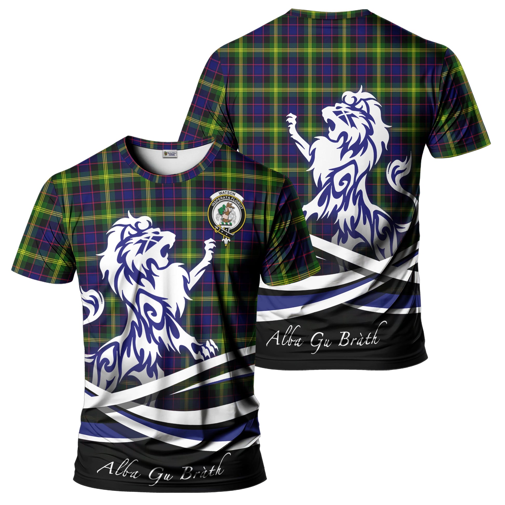 watson-modern-tartan-t-shirt-with-alba-gu-brath-regal-lion-emblem