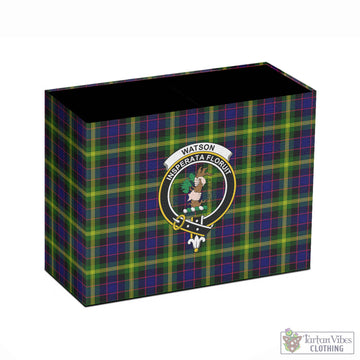 Watson Modern Tartan Pen Holder with Family Crest