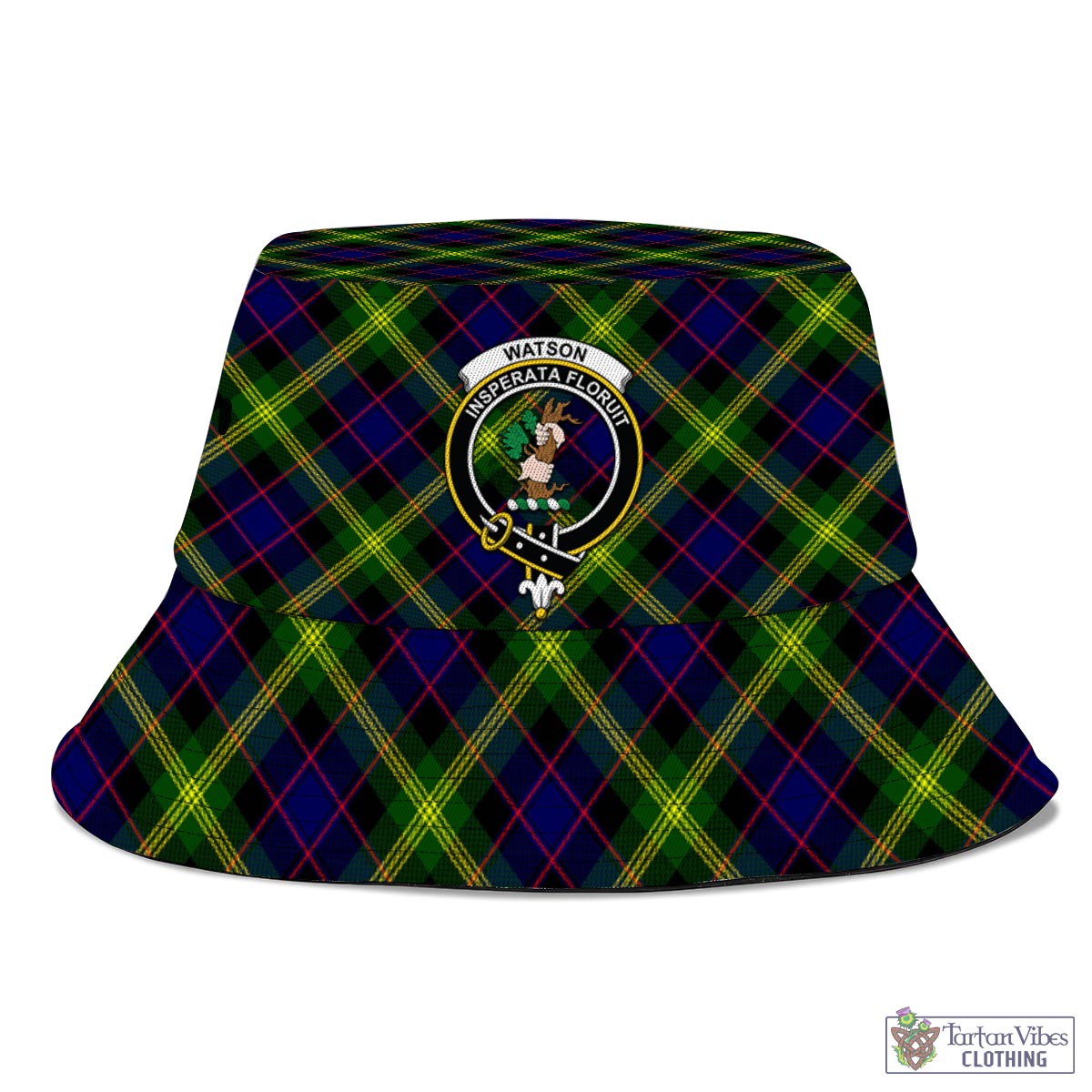 Tartan Vibes Clothing Watson Modern Tartan Bucket Hat with Family Crest