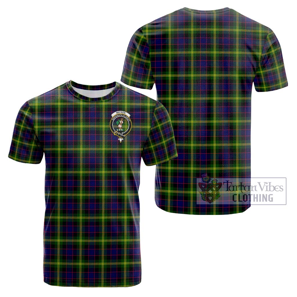 Tartan Vibes Clothing Watson Modern Tartan Cotton T-Shirt with Family Crest