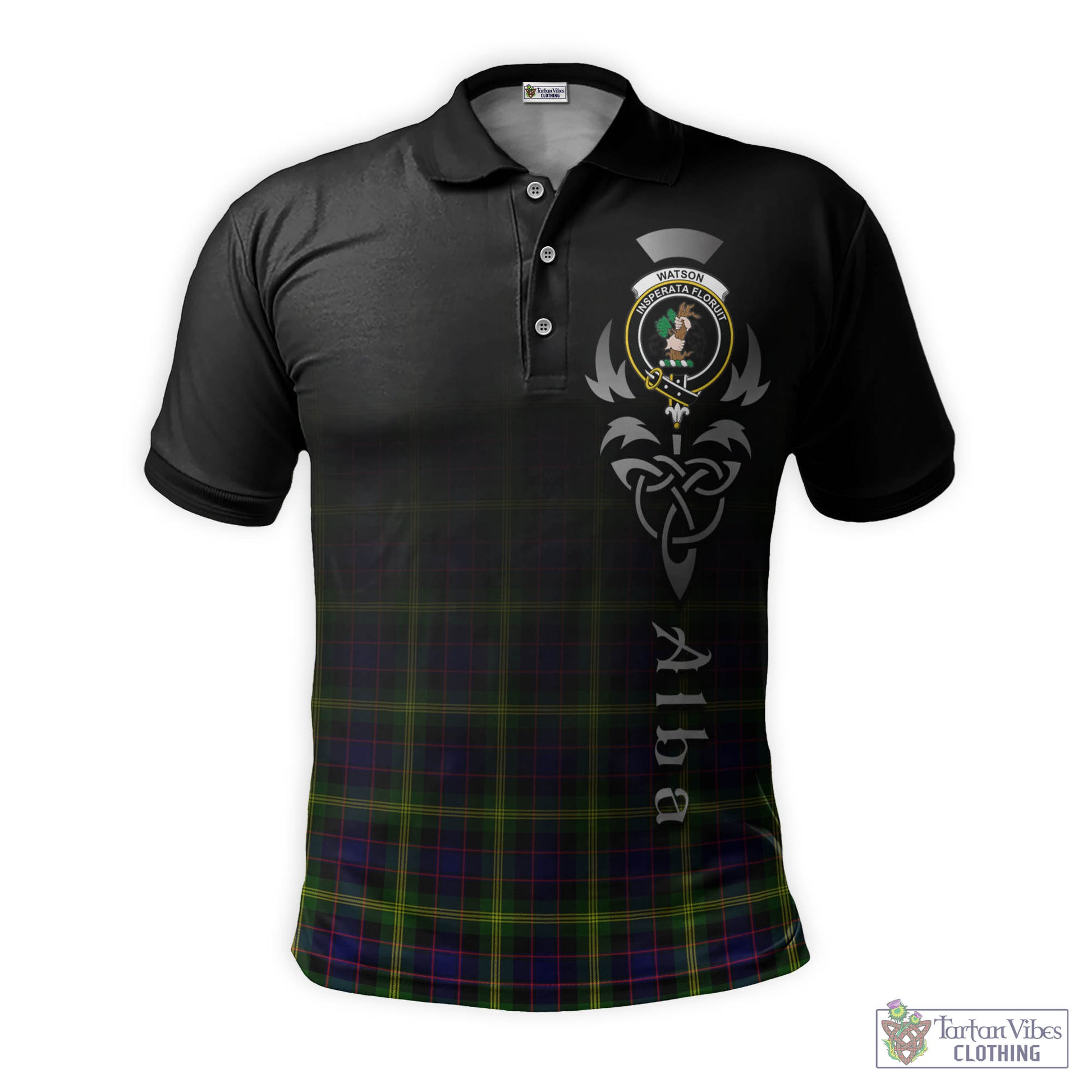 Tartan Vibes Clothing Watson Modern Tartan Polo Shirt Featuring Alba Gu Brath Family Crest Celtic Inspired