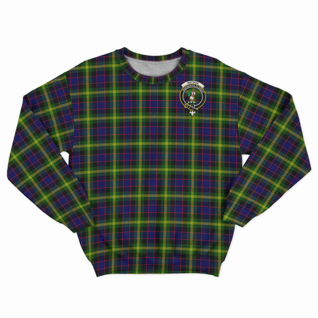 Watson Modern Tartan Sweatshirt with Family Crest - Tartan Vibes Clothing