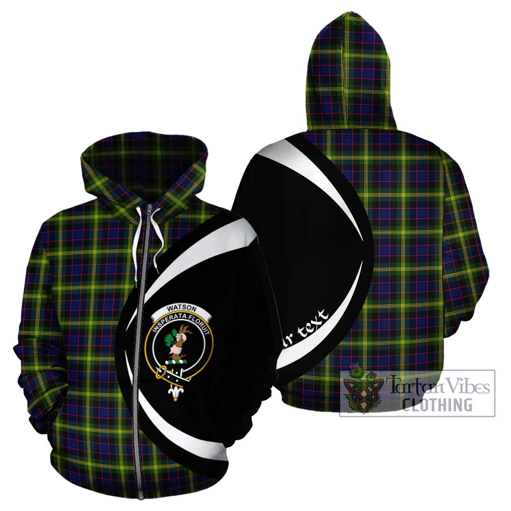 Watson Modern Tartan Hoodie with Family Crest Circle Style - Tartan Vibes Clothing