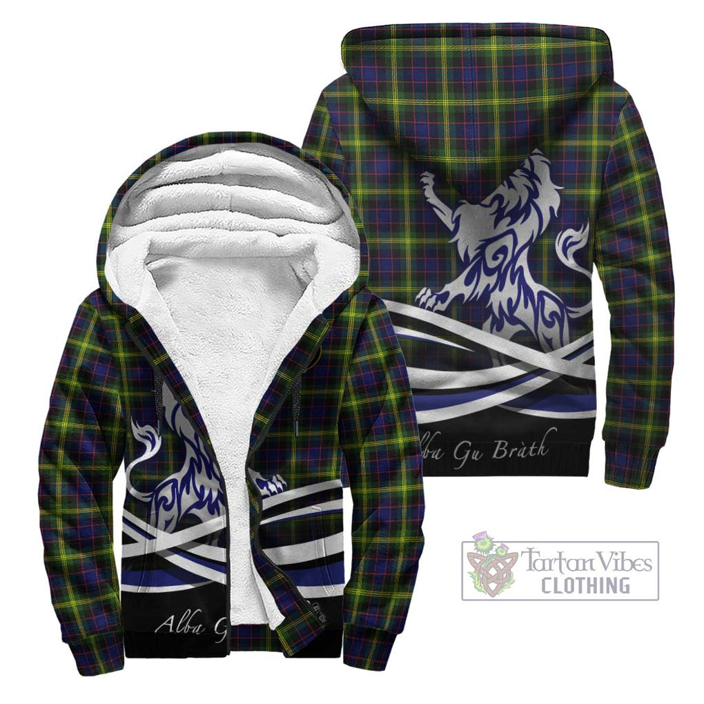 Watson Modern Tartan Sherpa Hoodie with Alba Gu Brath Regal Lion Emblem Unisex - Tartanvibesclothing Shop