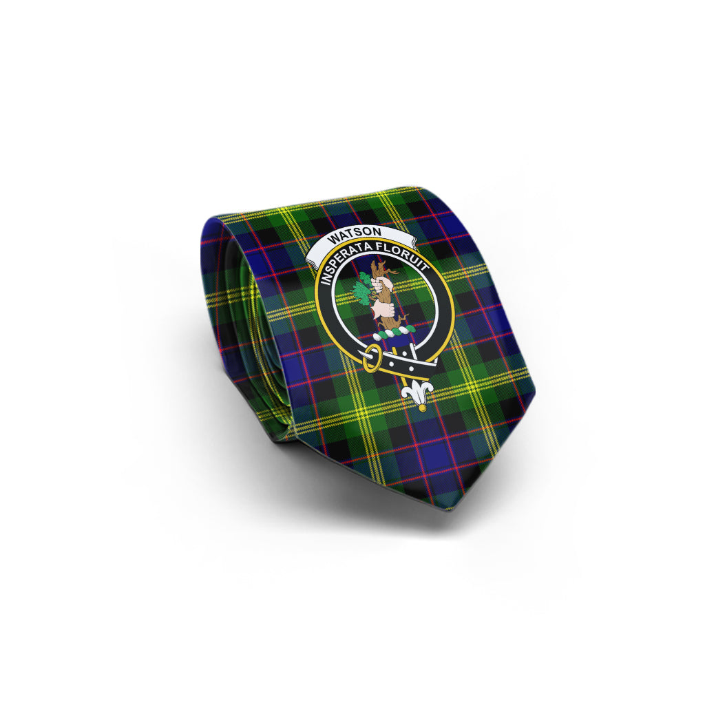 Watson Modern Tartan Classic Necktie with Family Crest - Tartan Vibes Clothing