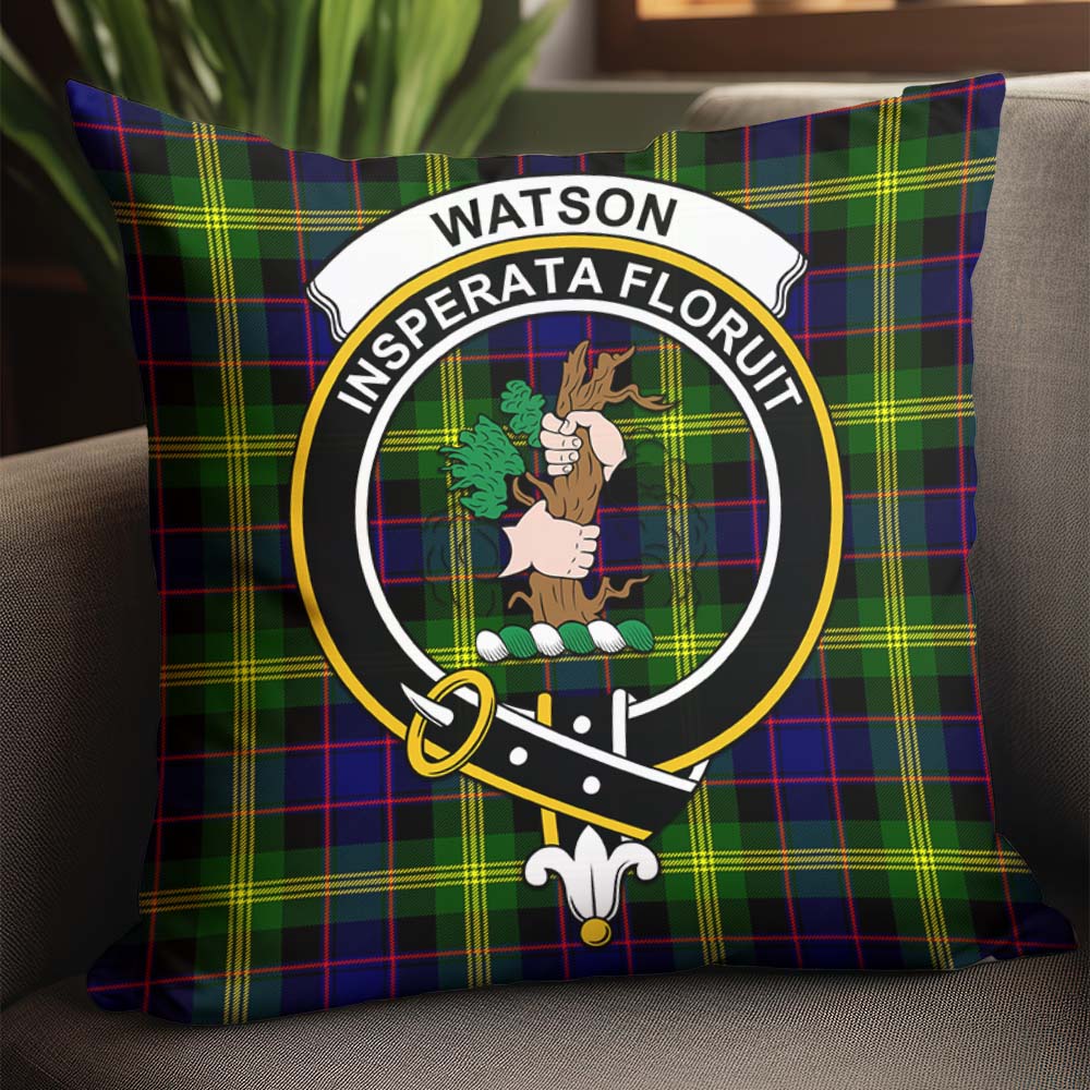 Watson Modern Tartan Pillow Cover with Family Crest - Tartanvibesclothing