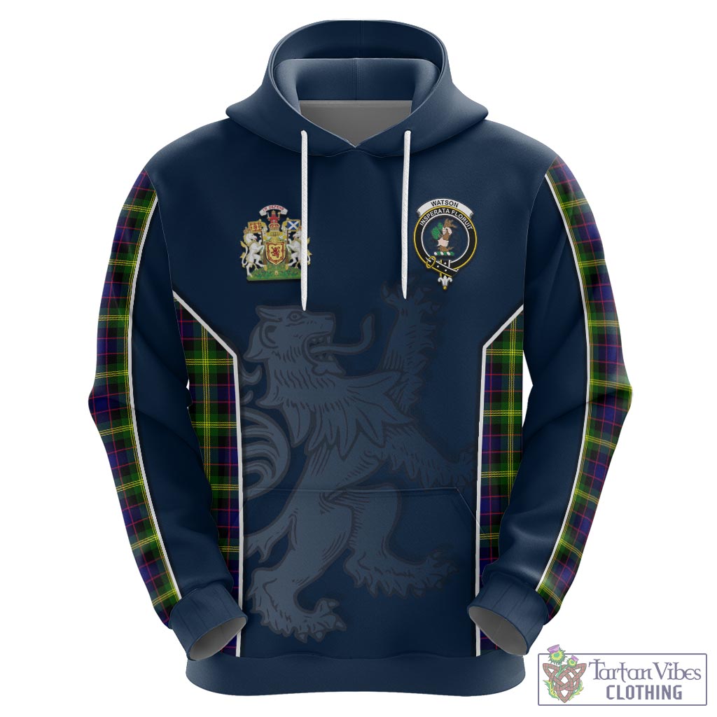 Tartan Vibes Clothing Watson Modern Tartan Hoodie with Family Crest and Lion Rampant Vibes Sport Style