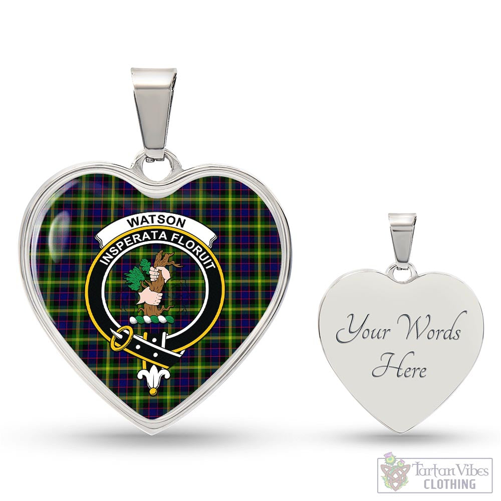 Tartan Vibes Clothing Watson Modern Tartan Heart Necklace with Family Crest