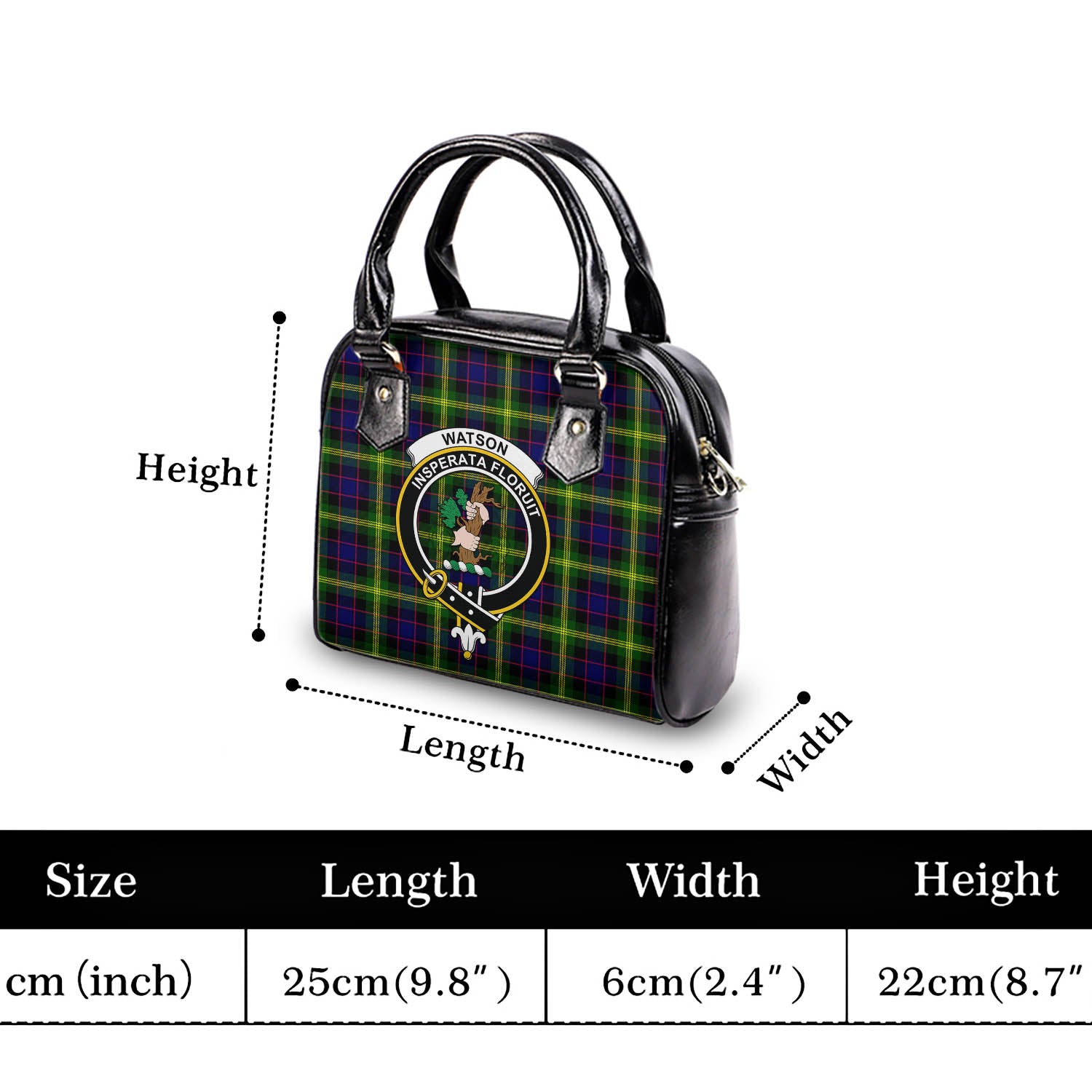 Watson Modern Tartan Shoulder Handbags with Family Crest - Tartanvibesclothing